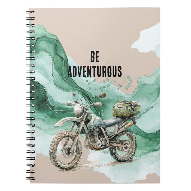 Caderno Espiral Cream Green Motorcycle Adventure (Frente)