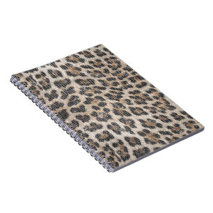 Caderno Espiral Creamy Brown Black Leopard Sparkle