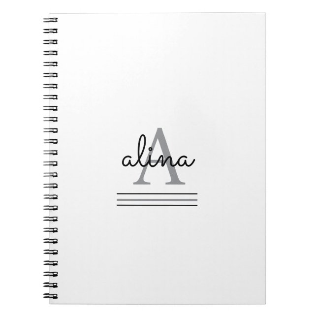 Caderno Espiral Create Your Own Personalize Monogram Spiral Photo  (Frente)