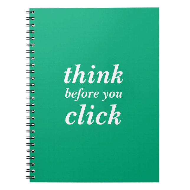 Caderno Espiral Create Your Own | think before you click | (Frente)