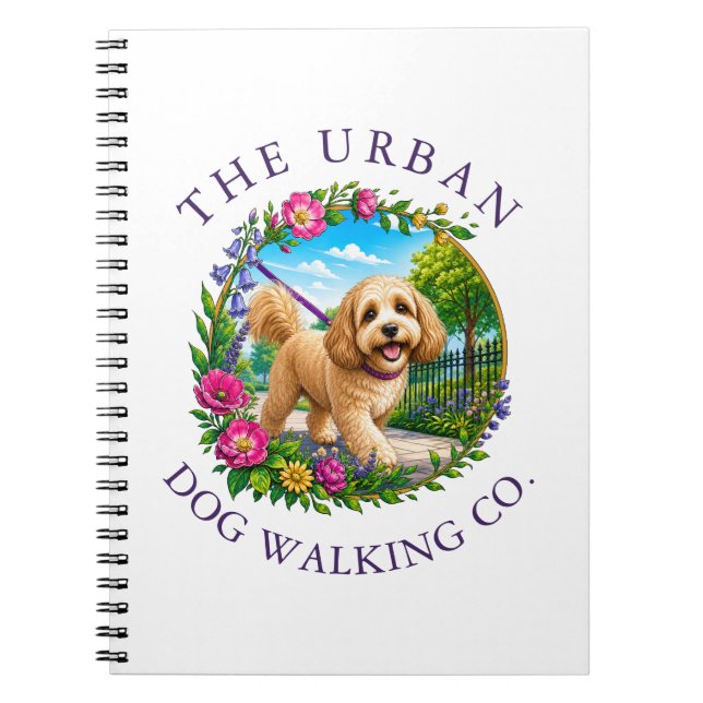 Caderno Espiral Creche para passeios de cães Cockapoo (Frente)