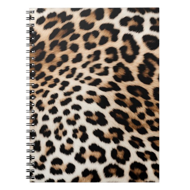 Caderno Espiral Creme Black Leopardo Print (Frente)