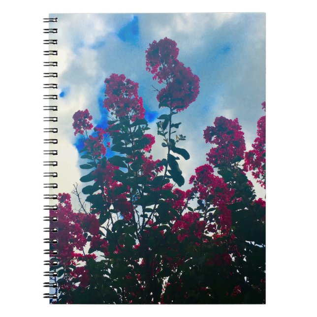 Caderno Espiral crepe myrtle on a cloudy day (Frente)
