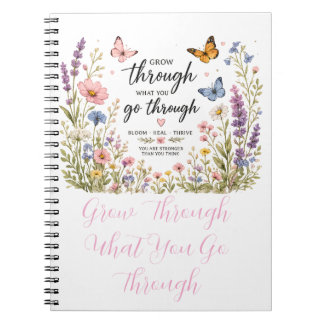 Caderno Espiral Cresça Através Do Que Você Passa | Inspirador 