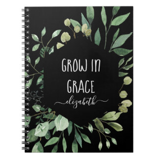 Caderno Espiral Cresce Personalizado Em Grace Watercolor Greeneric