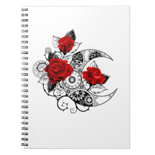 Caderno Espiral Crescente Mecânico com Rosas vermelhas