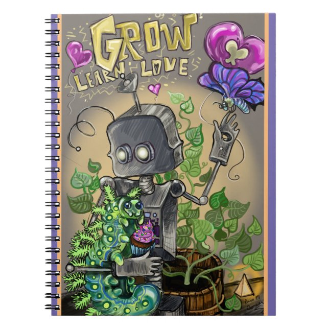 Caderno Espiral Crescer Amar Suavizar e Bloop (Frente)