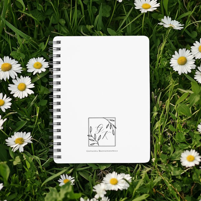 Caderno Espiral Crest Botânico | Diário do Monograma eterno (Criador carregado)