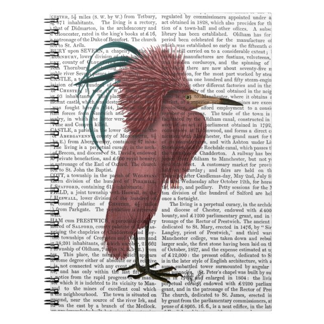 Caderno Espiral Crested Marsala Bird (Frente)