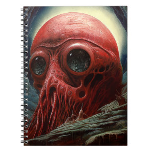 Caderno Espiral Criação de alienígenas de Arte de Horror Sci-fi