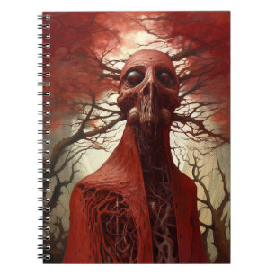Caderno Espiral Criação de alienígenas de Arte de Horror Sci-fi