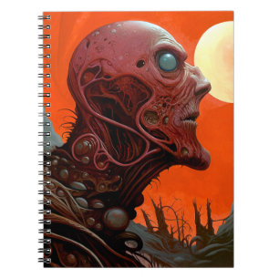 Caderno Espiral Criação de alienígenas de Arte de Horror Sci-fi