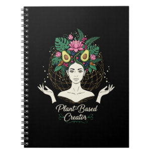 Caderno Espiral Criadora à Base de Plantas Deusa Vegana Botânica A