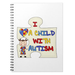 Caderno Espiral Criança com a menina triguenha 2 do autismo