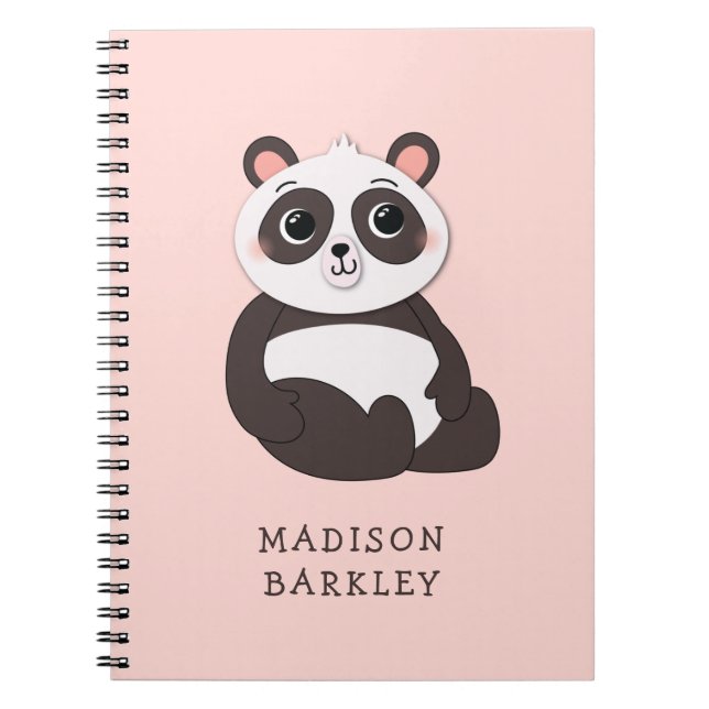 Caderno Espiral Criança de Urso Panda Fofo (Frente)