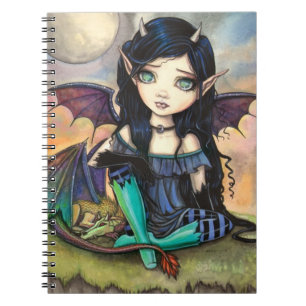 Caderno Espiral Criança Dragão Cuge Fada Olho Grande e Dragão