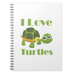 Caderno Espiral Criança Fã de Réptil Tartaruga Fofa
