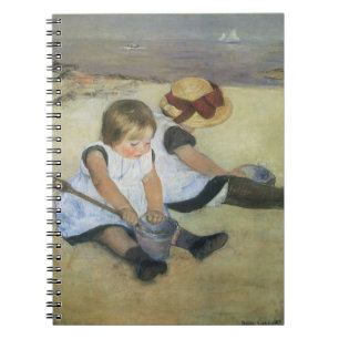 Caderno Espiral Crianças brincando na praia por Mary Cassatt