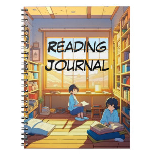 Caderno Espiral Crianças com diário de leitura de livros estilo An