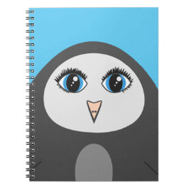 Caderno Espiral Crianças de Cartoon Pinguim Bonito