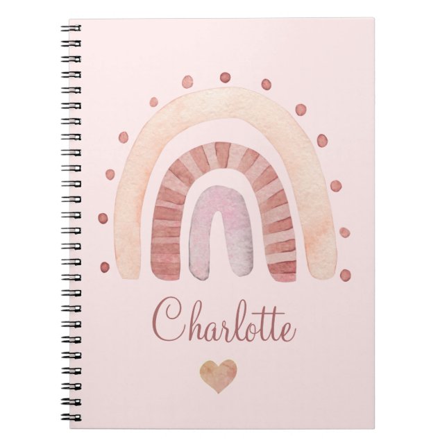 Caderno Espiral Crianças de Cores de Água Personalizadas e Bonitas (Frente)