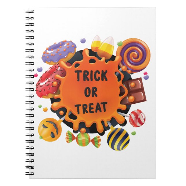 Caderno Espiral crianças de halloween  (Frente)