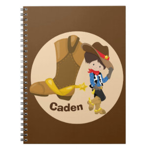 Caderno Espiral Crianças de vaqueiro personalizadas e bonitas