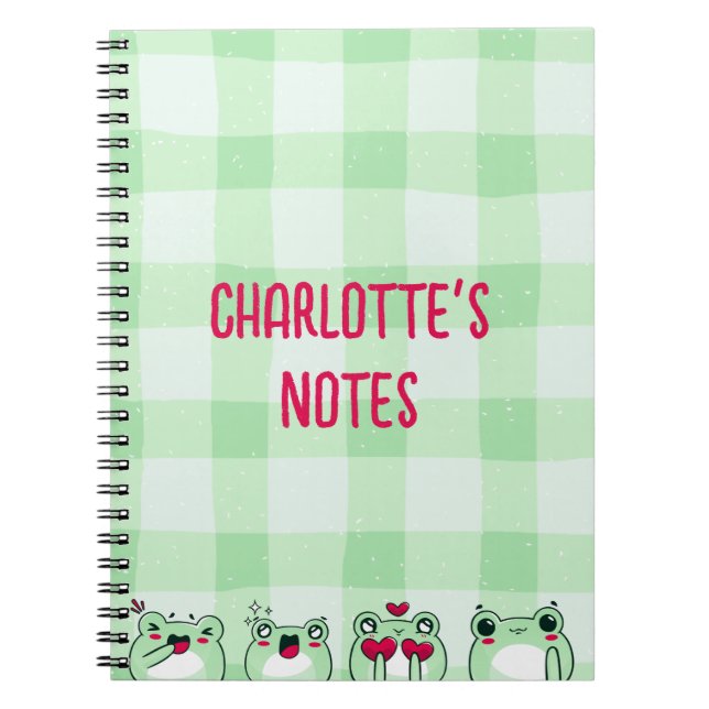 Caderno Espiral Crianças Lindas Verdes Personalizáveis Manga Carto (Frente)