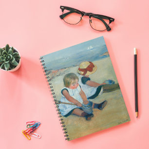 Caderno Espiral Crianças na Praia Mary Cassatt Postcard