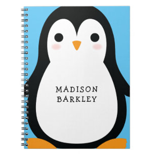 Caderno Espiral Crianças Pinguin Cute