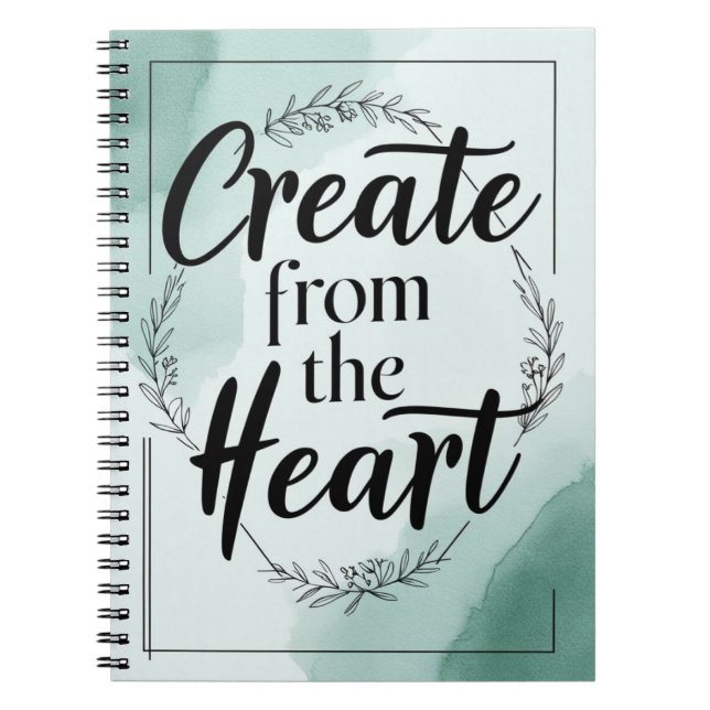 Caderno Espiral Criar a partir do coração opção 3 (Frente)