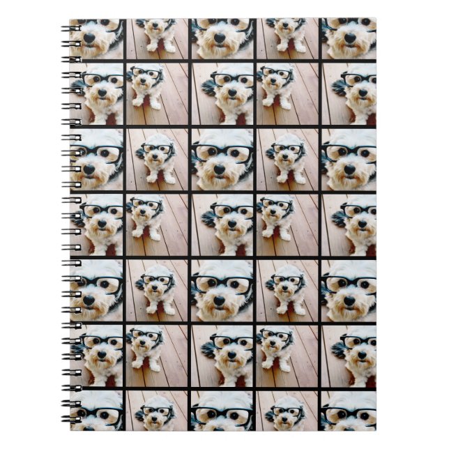 Caderno Espiral Criar uma Colagem de Fotos Personalizada com 4 Fot (Frente)