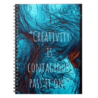 Caderno Espiral Criatividade é contagiante passar no notebook