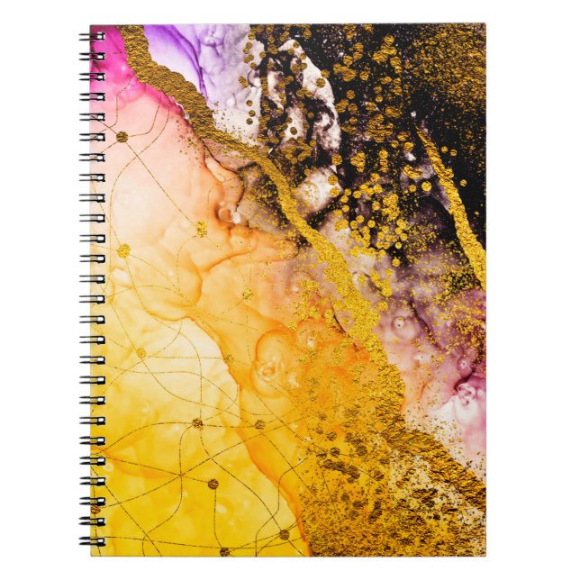 Caderno Espiral Criatividade transparente. Abstrato nuvens - ART.  (Frente)