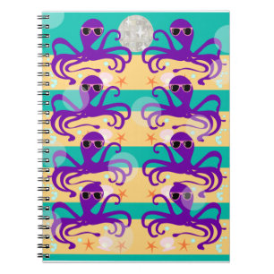 Caderno Espiral Criatura do Mar de Cuta do Octopus de Partido Octo
