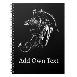 Caderno Espiral Criatura Mitológica Fantasia Sombria Asas de Fogo 