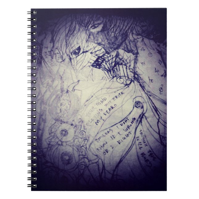 Caderno Espiral Criatura muito escura segue-me animação de manga (Frente)