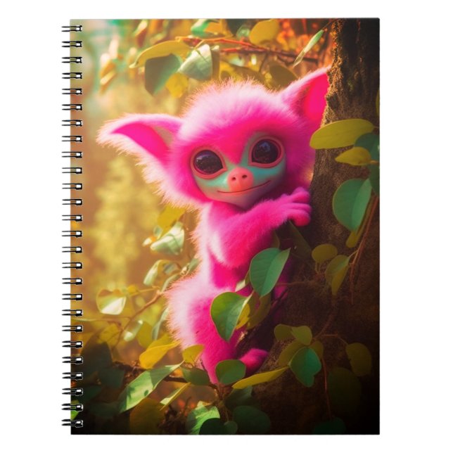 Caderno Espiral Criatura Rosa (Frente)