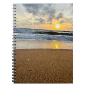 Caderno Espiral Crie a sua foto: nascer do sol da praia simples