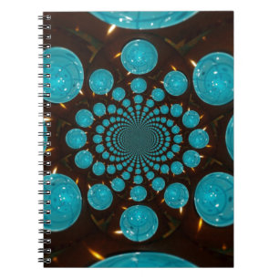 Caderno Espiral Crie as suas luzes azuis Caleidoscópio