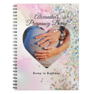 Caderno Espiral Crie o seu diário de gravidez Foto personalizada