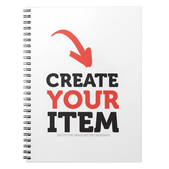 Caderno Espiral CRIE-O-SEU-PRÓPRIO upload de design personalizado  (Frente)