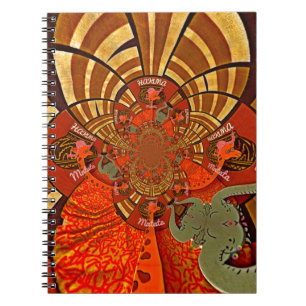Caderno Espiral Crie o seu único Design de arte africana Girafa
