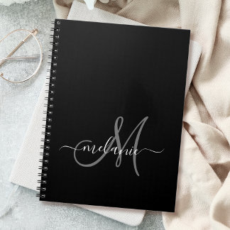 Caderno Espiral Crie Seu Próprio Monograma Personalizado E Script 