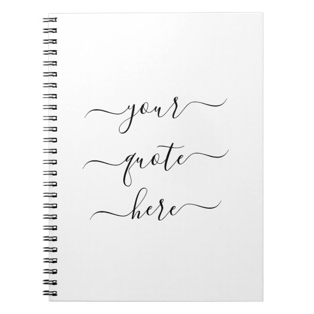Caderno Espiral Crie seu próprio script Elegante de Cotação Person (Frente)