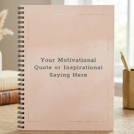 Caderno Espiral Crie Sua Própria Citação Motivacional Rosa Bege Do