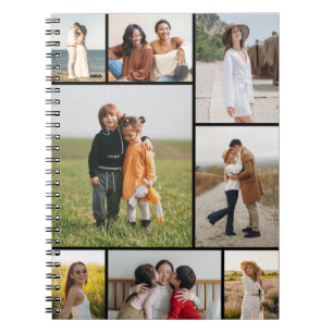Caderno Espiral Crie sua própria colagem de 8 fotos