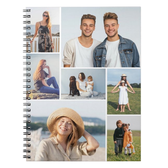Caderno Espiral Crie sua própria colagem de fotos 7 (Frente)