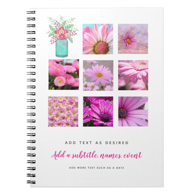 Caderno Espiral Crie um ADD de Diário personalizado FOTOS e TEXTO (Frente)