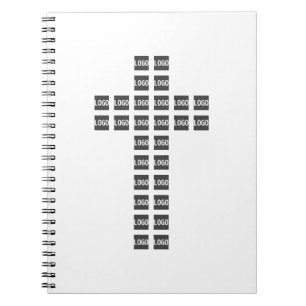 Caderno Espiral Crie um padrão cruzado com qualquer logotipo ou im
